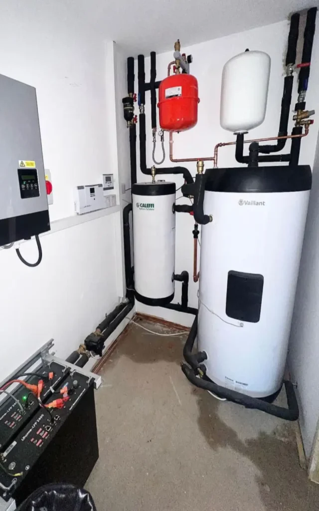 Vaillant Hot Water Storage Cyclinder and Buffer Tank installed inside a residential property.